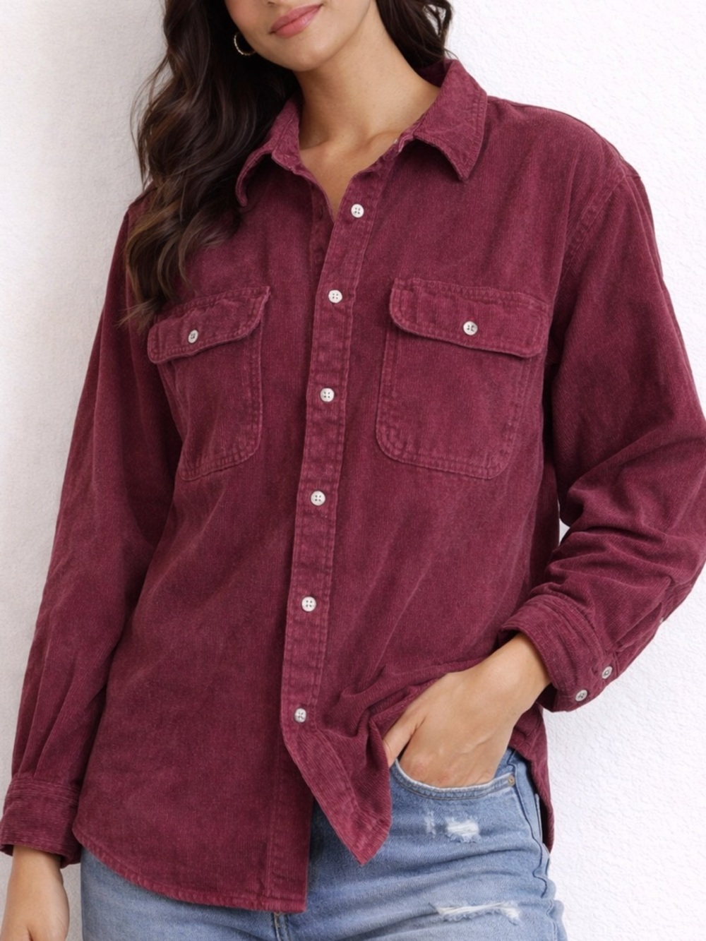 Vintage Field & Stream | Maroon | Woman’s Long Sleeve Button Up